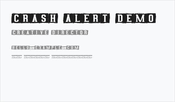 Crash Alert Demo Business Card
