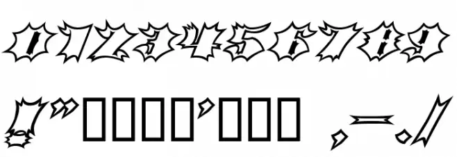 Crash Open Шрифта ДРУГИЕ символов