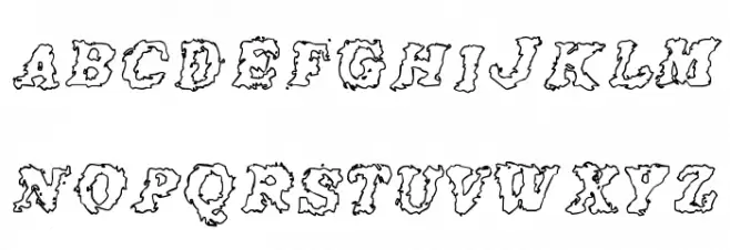 Crash Outline Schriftart Groß