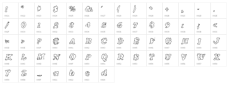 Crash Outline Character Map
