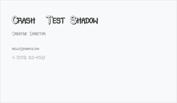 Crash  Test Shadow Business Card