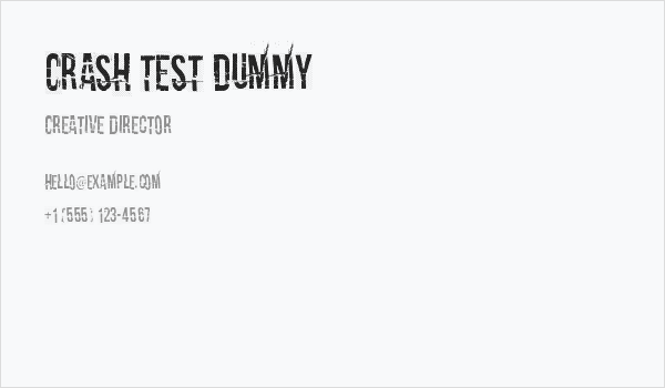 Crash test dummy Business Card