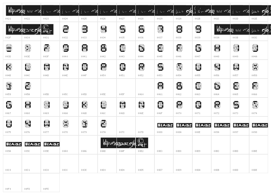 Crashed Scoreboard Character Map