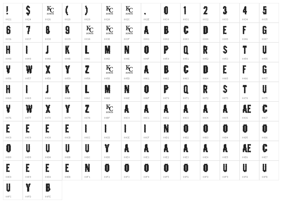 CrashedOutDemo Character Map
