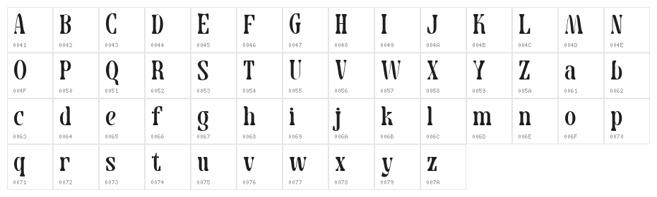 Cravela DEMO Regular Character Map