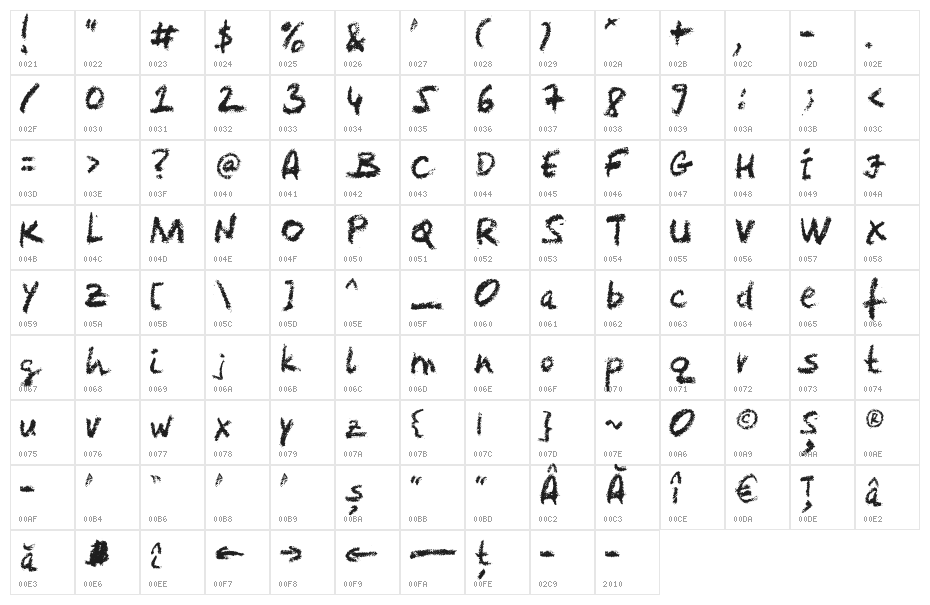 Crayola Character Map