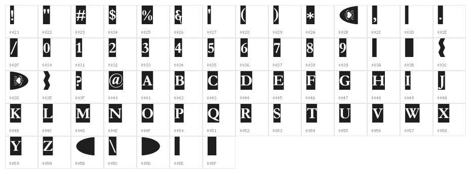 Crayomonde Character Map