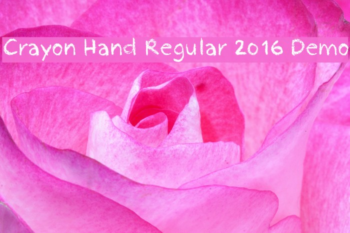 Crayon Hand Regular 2016 Demo Font examples