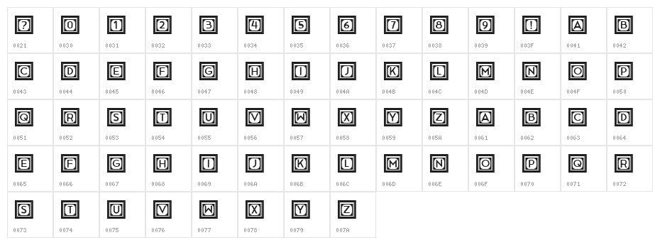 Crayon Regular Character Map