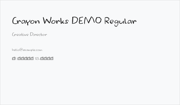 Crayon Works DEMO Regular Business Card