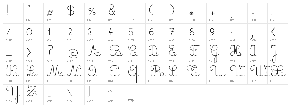 CrayonL Character Map