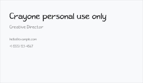 Crayone personal use only Business Card