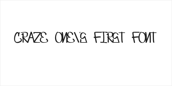 Craze One's first font Logo
