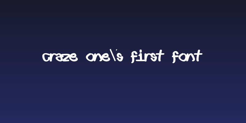 Craze One's first font Social Header