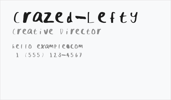 Crazed-Lefty Business Card