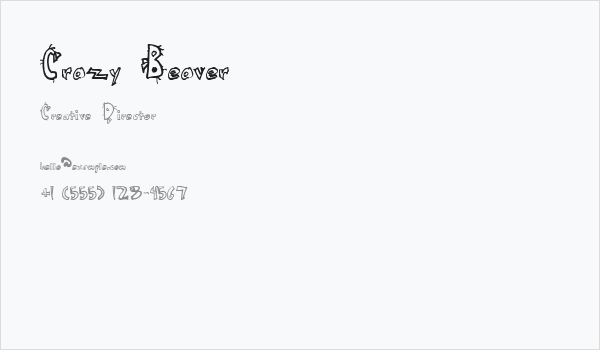 Crazy Beaver Business Card