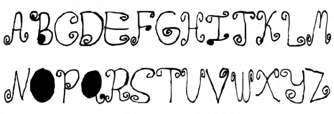 Crazy Curlz フォント 大文字