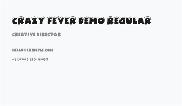 Crazy Fever DEMO Regular Business Card