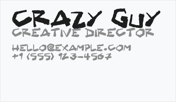 Crazy Guy Business Card