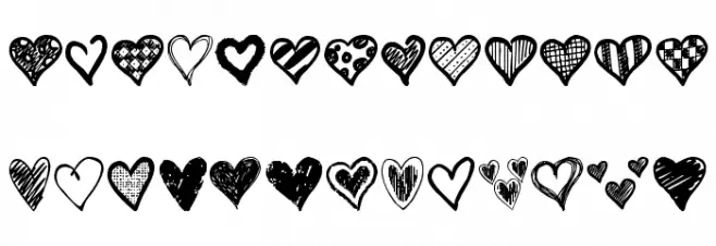 Crazy Hearts خط أحرف صغيرة