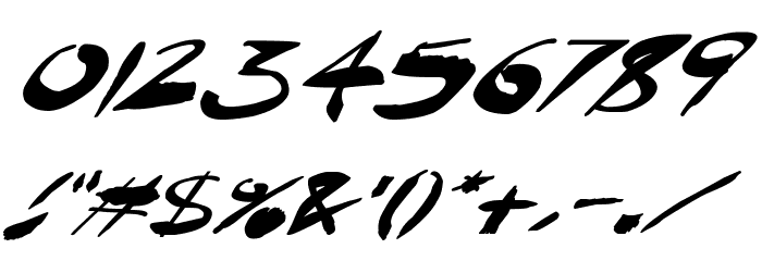 Crazy Ink Splats Italic Font OTHER CHARS
