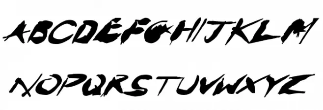Crazy Ink Splats Italic Caratteri MAIUSCOLE