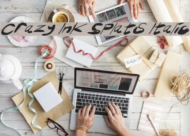Crazy Ink Splats Italic Example 1