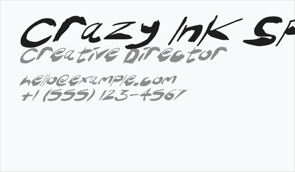 Crazy Ink Splats Italic Business Card