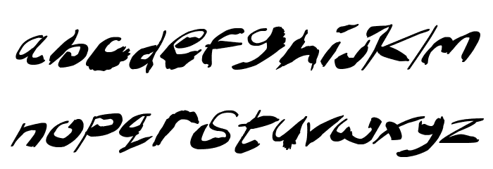 Crazy Ink Splats Italic Font LOWERCASE