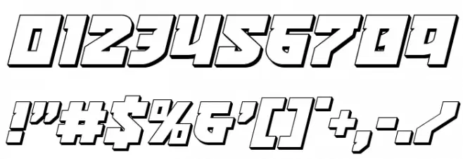 Crazy Ivan 3D Italic Font OTHER CHARS