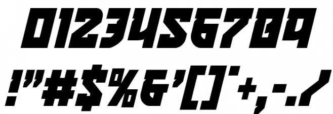 Crazy Ivan Condensed Italic Font OTHER CHARS