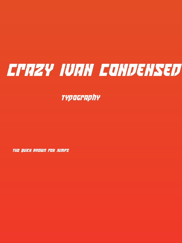 Crazy Ivan Condensed Italic Poster