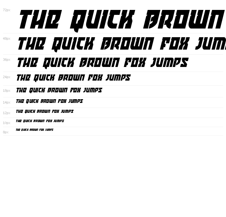 Crazy Ivan Condensed Italic Waterfall