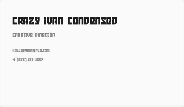 Crazy Ivan Condensed Business Card