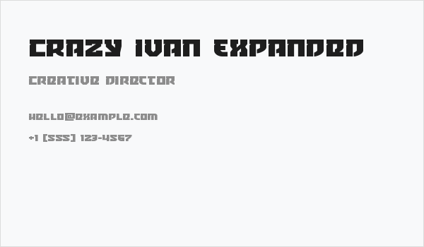 Crazy Ivan Expanded Business Card