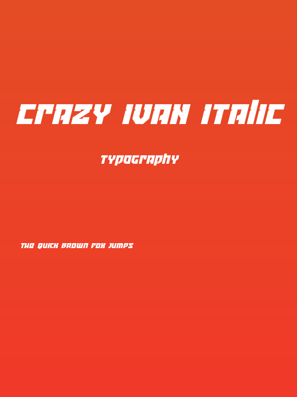 Crazy Ivan Italic Poster
