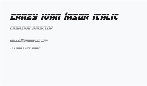 Crazy Ivan Laser Italic Business Card