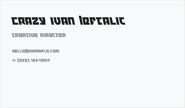 Crazy Ivan Leftalic Business Card