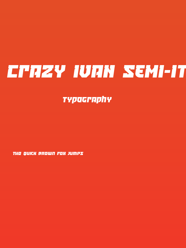 Crazy Ivan Semi-Italic Poster