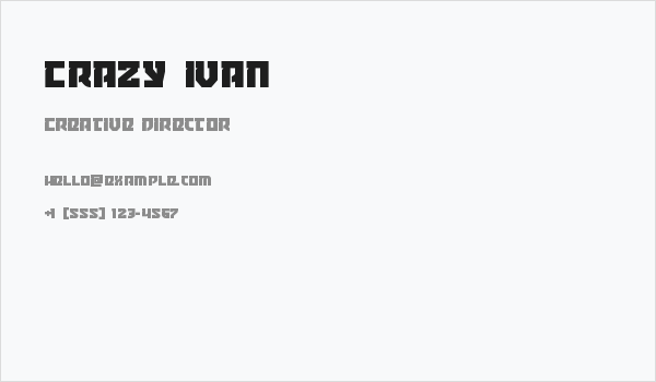Crazy Ivan Business Card