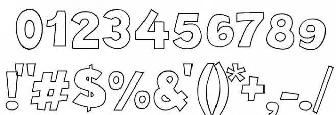 Crazy Krabs Outline Font OTHER CHARS