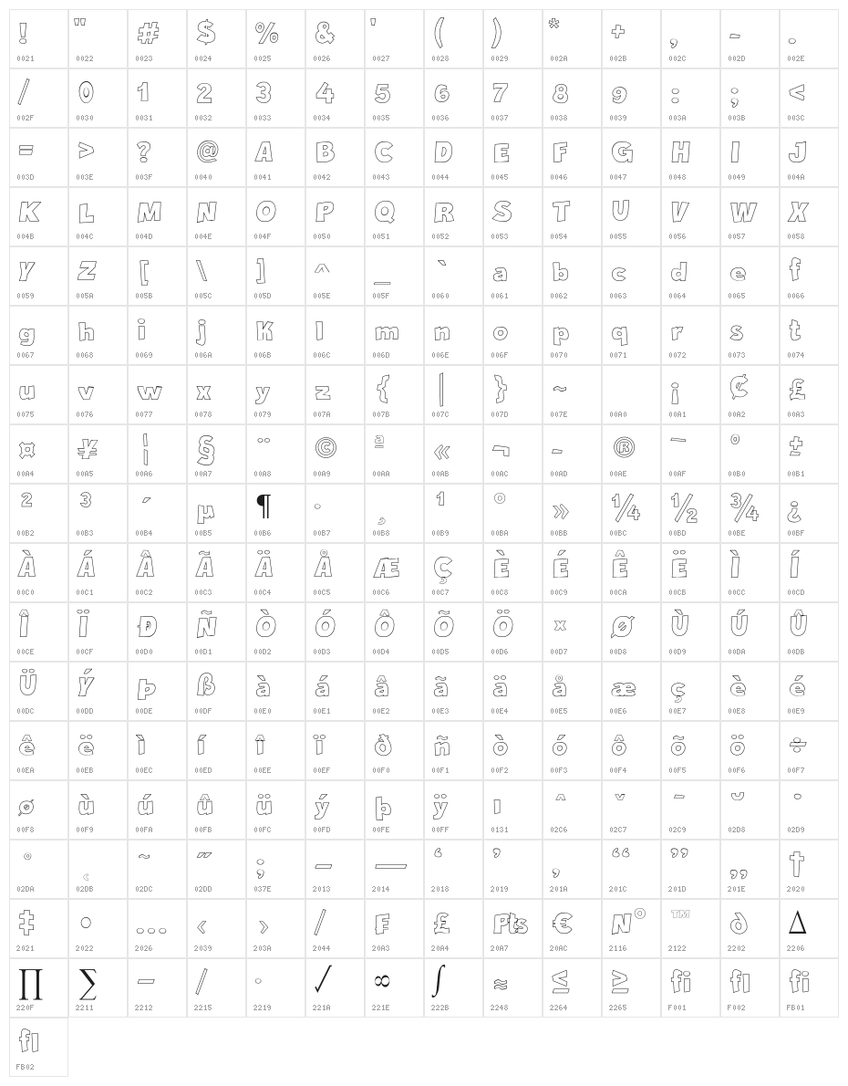 Crazy Krabs Outline Character Map