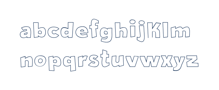 Crazy Krabs Outline Lowercase