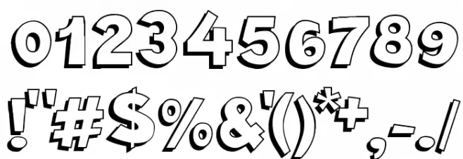 Crazy Krabs Shadow Font OTHER CHARS