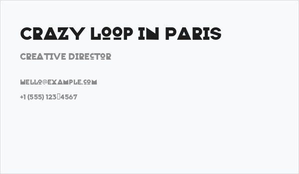 Crazy Loop in Paris Business Card