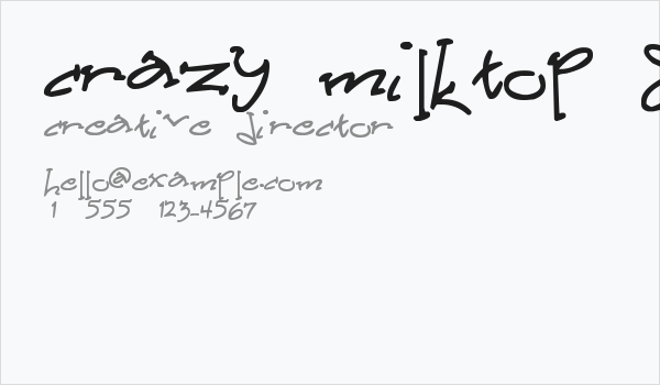Crazy Milktop Girl Business Card