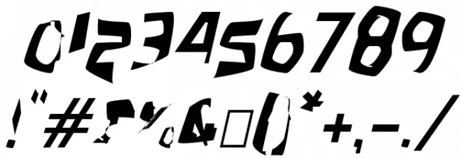 Crazy Punk Oblique Font OTHER CHARS