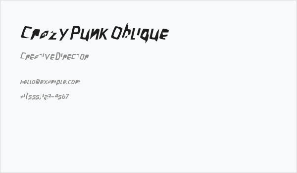 Crazy Punk Oblique Business Card