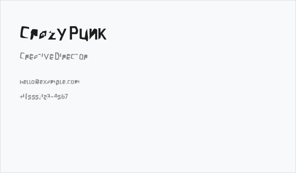 Crazy Punk Business Card