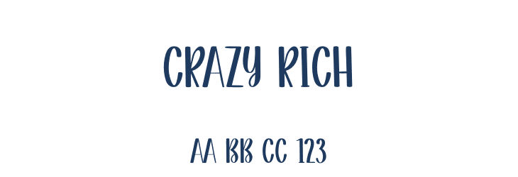 Crazy Rich Font Preview